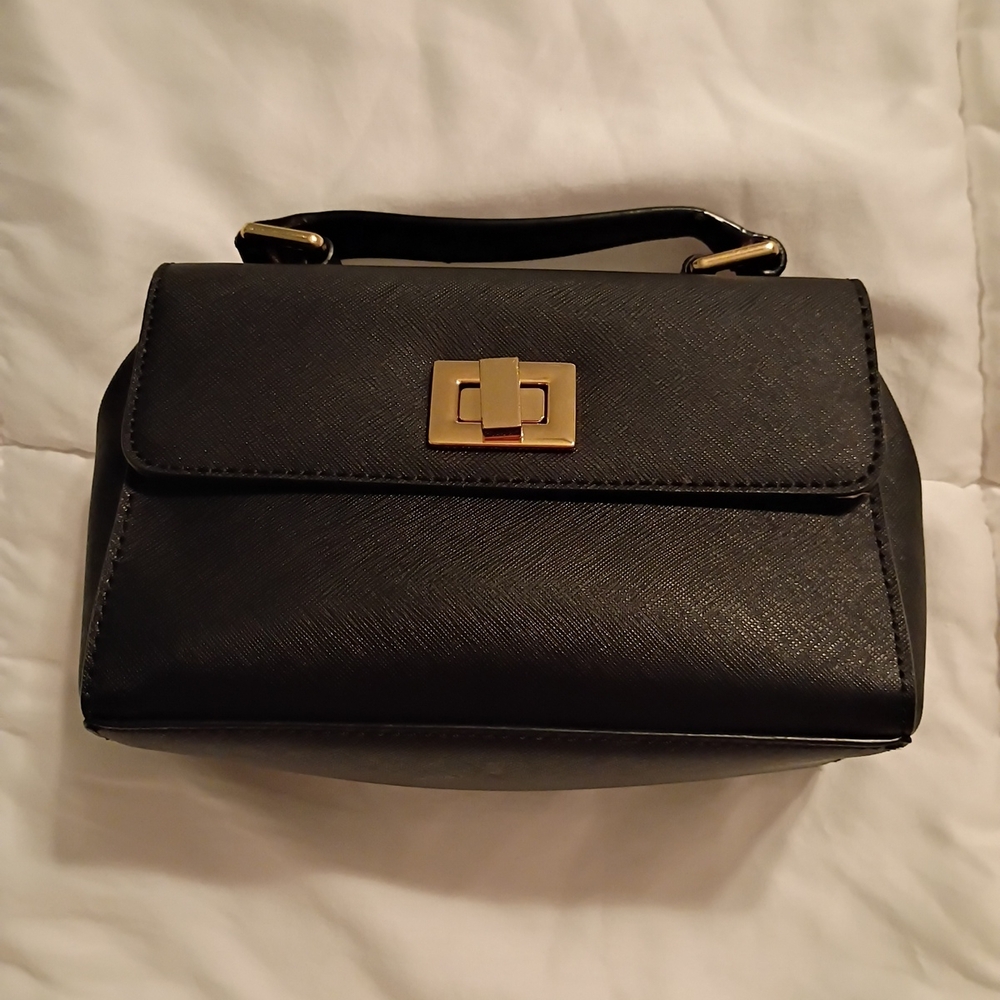 Calvin Klein Black Mini Bag with Gold Accent